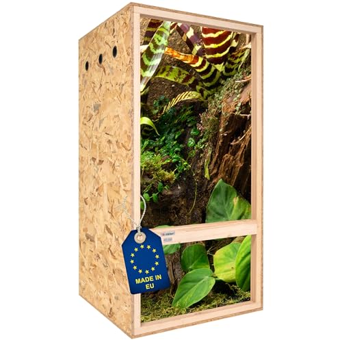 ITA Hochterrarium 60x120x60 cm mit Seitenbelüftung & Integriertem Hygrometer - Holz Terrarium aus OSB-3 Platten - Terrarien für Reptilien, Schlangen, Amphibien - EU Produkt, FSC Zertifiziert von ITA