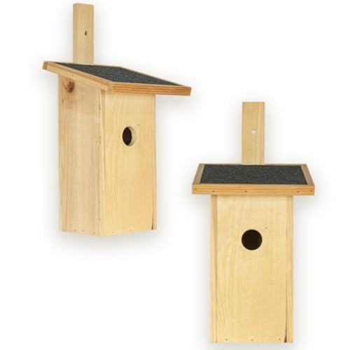 ITA Nistkasten 32x18x19 cm 2er Set - Vogelnistkasten für Draußen - Nisthilfe für Vögel - Wetterfest, Robust, zum Aufhängen, FSC Holz - Vogelhaus für Wildvögel wie Meisen & Rotkehlchen von ITA