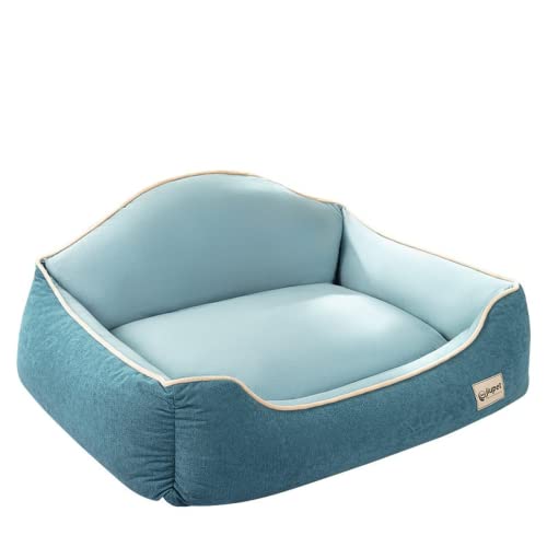 Kauen Beweis Hund Betten, Hund Bett Kissen Große Raum, Hohe Rückenlehne Hund Sofa für Kleine Medium Large Pet (Große 12kg,Blau) von ITANA