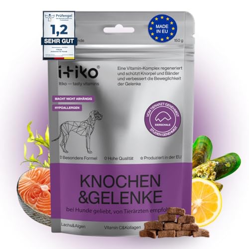 ITIKO Gelenk- & Knochenschutz für Hunde | Grünlippmuschel Hund | MSM, Glucosamin, Chondroitin & Omega 3 für Hund | Ersatz für Gelenktabletten Hund | Teufelskralle Hund von ITIKO