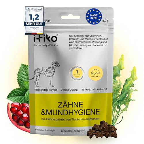 Itiko - Natürliche Hund Zahnpflege Snacks - Natürliche Leckerlis für Hunde - Mundgeruch Hund Bekämpfen - Alternative zu Zahnsteinspray von ITIKO