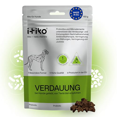 ITIKO Natürliche Verdauungs für Hunde | Probiotika Hund | Darmflora Aufbau Hund | Alternative zu Heilerde/Heilmoor für Hunde | Flohsamenschalen Hund | Durchfall Nahrungsergänzungsmittel Hund von ITIKO