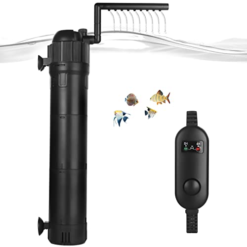 ITIY 5-in-1-Aquarium-U-V-Filter, 800L/H 8W interne Aquarienfilterpumpe mit Timer, um 180 ° Einstellbarer Tauchfilter für kleine Aquarien, Tropische Aquarien, Schildkrötenbecken von ITIY