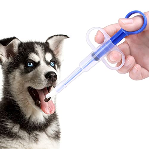 ITODA 2 Stück Haustier Pillenspender Silikon Medizin Feeder Soft Tip Tablet Spritze Druckknopf Werkzeug Haustier Medizin Shooter zum Füttern von Hunden Katzen Tieren von ITODA