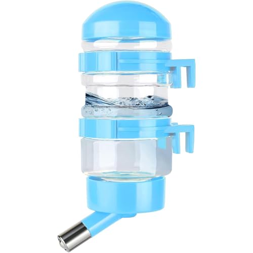 Tropffreie Hunde-Trinkflasche für Hundehütte, Käfig, auslaufsicher, 400 ml, Spender, Springbrunnen, automatische Fütterung von Hunden und Katzen und Kaninchen, Welpen, Welpen, kleine Haustiere (blau, von ITSVOURY