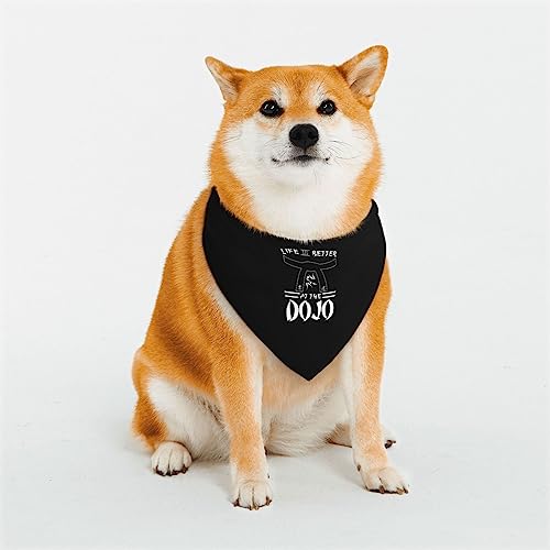 Life is Better at The Dojos Hunde-Bandanas, Haustier-Schal, strapazierfähiger Stoff für Katzen von IUBBKI