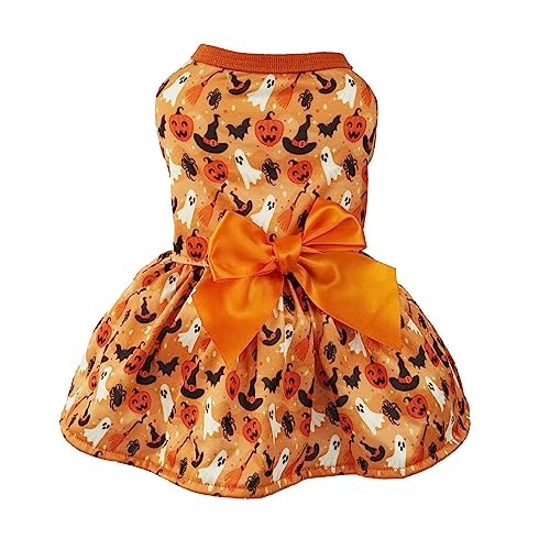 IUNSER Haustier Hund Halloween Grenze Kleidung Kürbis Fledermaus Kleidung Hundemantel Mit Kragen Hundemantel Für Welpen (B, One Size) von IUNSER