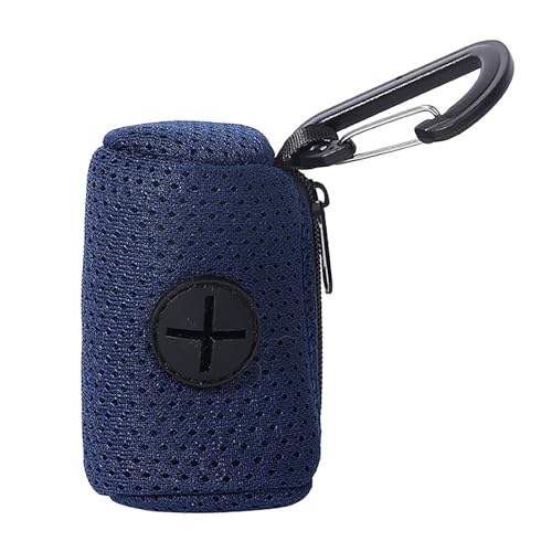 Praktischer Hundekotbeutelspender, Halter für Haustierkotbeutel, MeshFabric-Kotbeutelspender für Hunde zum Spazierengehen im Freien, Hundebedarf, Halter für Haustierkotbeutel Zugstopp (Navy, 7cmX5cm) von IUNSER