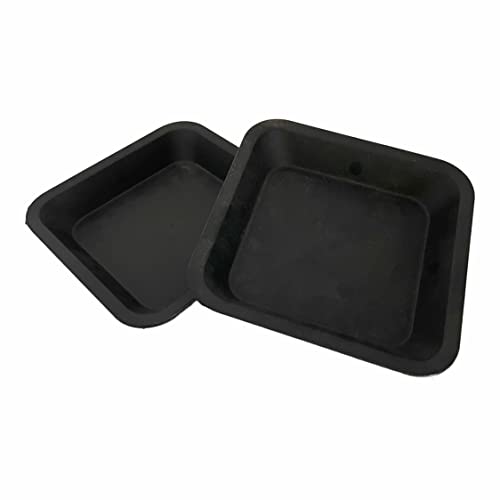 IVORYS-GARDEN 1 x Untersetzer viereckig schwarz für Pflanztöpfe 18,9 x 18,9 cm mit Muster für Innen- und Außen von IVORYS-GARDEN