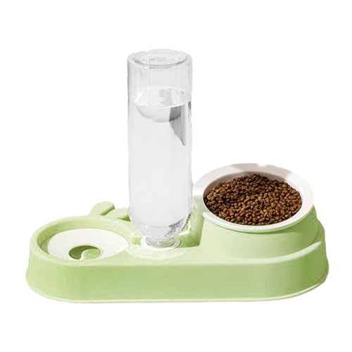 2 in 1 Katzen Futterbehälter Hunde Wasser Futternapf Doppelfutter Wasserspender Set Katzen Slow Bowl Futterbehälter Supplies von IWOMA