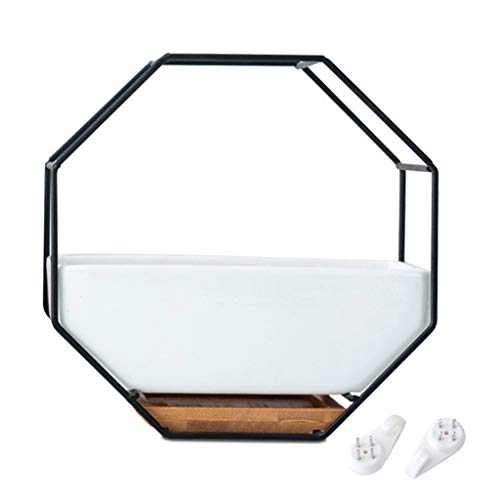 Achteckiger geometrischer Wandbehang Tisch Sukkulenten Keramik Blumentopf Bambus Tablett Eisen Rahmen Set Handwerk Geschenke Blumentöpfe Indoor von IWOMA