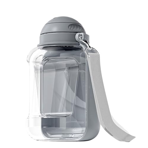 Hunde-Wasserflasche für Reisen, tragbare Wasserflasche mit Futterbehälter für Spaziergänge im Freien, Getränkespender für alle Rassen von IWOMA
