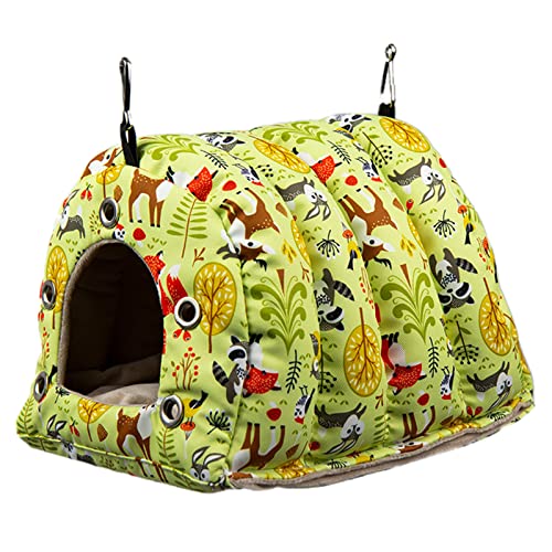IWOMA Papageien-Plüsch-Hauszelt, kleines Haustier-Winterbett, einfach zu installieren, für Sittiche, Rennmäuse von IWOMA