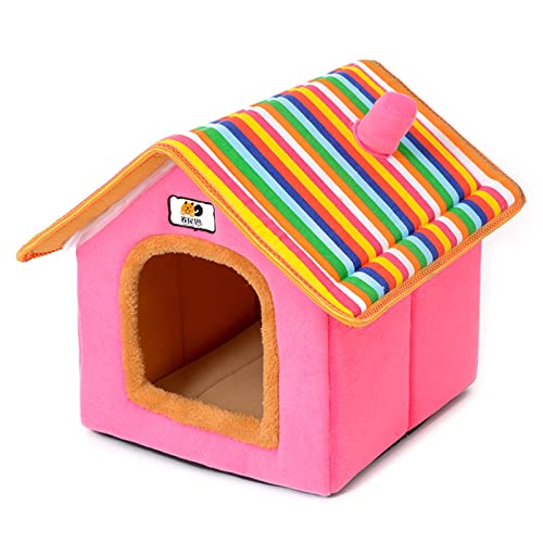 Katzenhöhle in Hausform für kleine bis große Katzen, maschinenwaschbar, Kissenboden von IWOMA