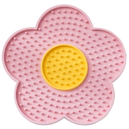 Leckmatte für Katzen in Blumenform mit Saugnäpfen, für Futter und Katzen, Leckmatte, Silikon-Pad von IWOMA