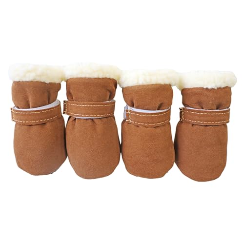 Warme Winterschuhe für Haustiere, 4 Stück/Set, Hundeschuhe, Schnee, Spazierengehen, Welpen, Schuhe, lässig, modisch, rutschfeste Hundeschuhe von IWOMA