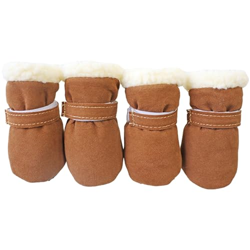 Warme Winterschuhe für Haustiere, 4 Stück/Set, Hundeschuhe, Schnee, Spazierengehen, Welpen, Schuhe, lässig, modisch, rutschfeste Hundeschuhe von IWOMA