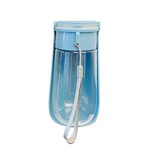 Wasserflasche für Haustiere, 450 ml, tragbar, für Hunde, Wasserspender, Welpen-Reise-Trinkbecher mit Schüssel von IWOMA