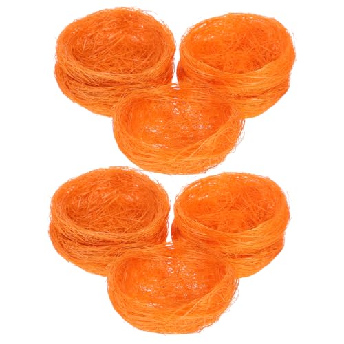 IWOWHERO 10 Stück Orange Simulation Vogel Künstliches Vogelnest Garten Ornament Winter Warmes Vogelnest für Party Hochzeit Ostern Weihnachten von IWOWHERO