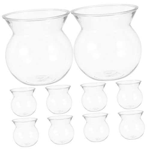 IWOWHERO 10St Mini-Vase aus Kunststoff Dekorative Tischvase Vielseitig einsetzbare Vase Schlichte Blumendeko Stilvolle Zimmerdekoration Blumenvase Blumenbehälter das Haustier Transparent von IWOWHERO