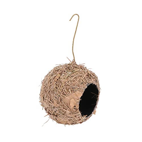 IWOWHERO 1Stk Vogelnest aus Stroh Grasvogel Kanarienvogel im Garten Vogelkäfig im Freien Vogelkäfig aus Gras Easter Decoration osterndeko birdm dekoratives Hängenest Vogelhaus-Dekor Coffee von IWOWHERO