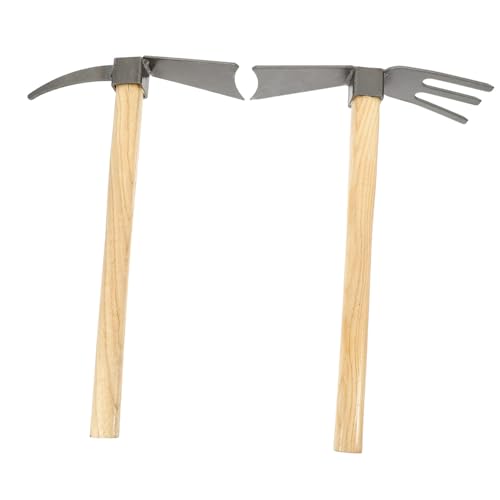 IWOWHERO 2St Gartenwerkzeug-Set kleine Hacke Pflanzen grabende Hacke Grabwerkzeuge Grubber Graben hacke Gardening Tools Garden Hoe Pflanzwerkzeug Hacke für den Gemüseanbau Gartenhacke Holz von IWOWHERO