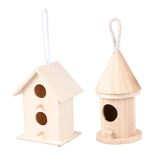 IWOWHERO 5 Stück DIY Vogelhaus Bausatz Aus Holz Unvollendete Holz Anhänger Zum Bemalen Für Kreative Garten Dekoration Und Bastelprojekte Ideal Für Vogelnester Im Außenbereich von IWOWHERO