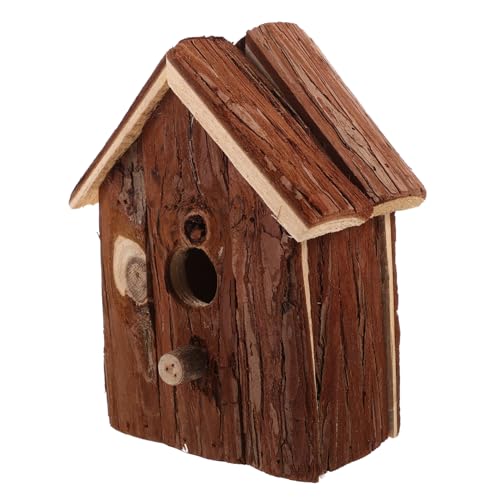 IWOWHERO Kleines Holz Vogelhaus Zum Aufhängen Dekorativer Nistkasten Für Vögel Ideal Zum Bemalen Für Garten Terrasse Oder Balkon Hängendes Vogelnest Für Kleinvögel von IWOWHERO