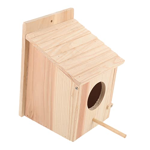 IWOWHERO Vogelhaus Aus Holz Hängend Garten Nistkasten Für Vögel Wetterfest Ideal Für Meisen Und Spatzen Dekoratives Vogelhaus Zum Nisten Natürlicher Holzfarbe von IWOWHERO