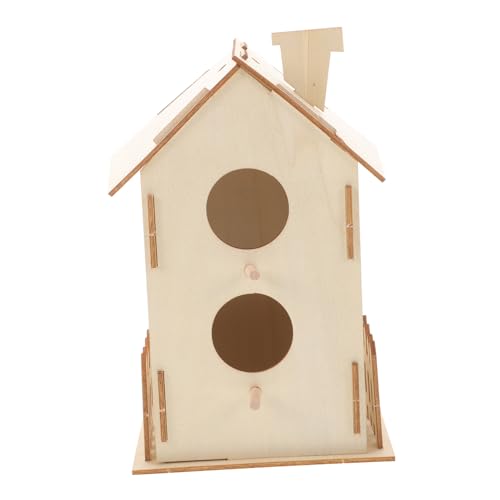 IWOWHERO Vogelhausspielzeug aus Holz Vogelhaus-Set kleines Vogelhaus bastelmaterial Kinder vogelhaus basteln Kinderspielzeug Miniaturspielzeug dekoratives Vogelhaus Kinder malen Vogelhaus von IWOWHERO