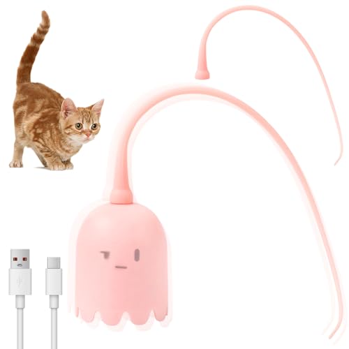 Interaktives Katzenspielzeug, Katzenspielzeug Selbstbeschäftigung, Elektrisch Swinging Tail Cat Toy 360° Selbstdrehend, Katzenspielzeug für Hauskatzen, Sich Unregelmäßig Bewegendes Katzenspielzeug von IXYHKB