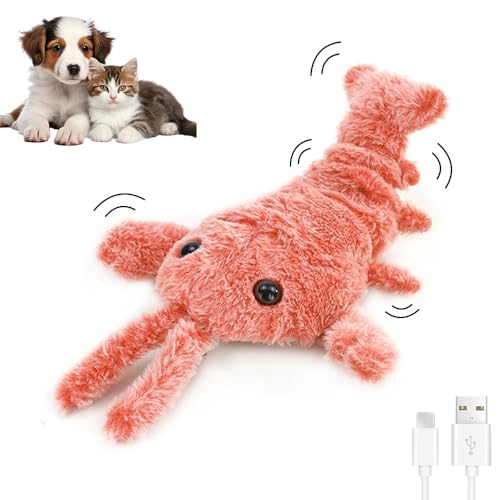 Wiggly Hummer Hundespielzeug, Floppy Hummer Interaktives Hundespielzeug, Plüsch Jumpinp Hummer Interaktives Spielzeug Für Hund Katze, USB Aufladen Hummer Haustier Spielzeug, Elektrischer Floppy Hummer von IXYHKB