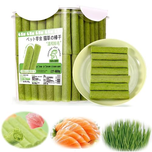 IZKBNCOZZ 10 Pcs Cat Grass Teething Stick(Canned), Verdexa Cat Grass Sticks, Natural Grass Molar Rod for Cat Indoor, for Hairball Removal,CaDental Care, Increase Appetite(80pcs Canned) (80pcs) von IZKBNCOZZ