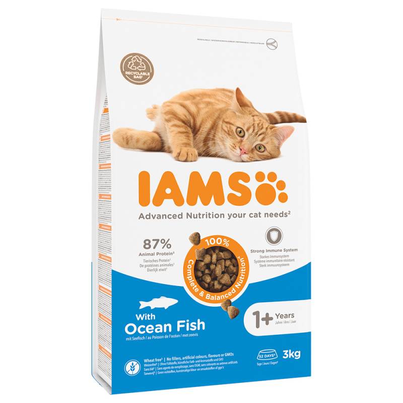 2,7 kg / 3 kg IAMS zum Sonderpreis! - Advanced Nutrition Adult Cat mit Seefisch 3 kg von Iams