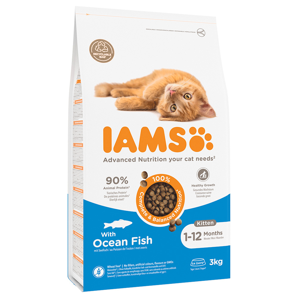 2,7 kg / 3 kg IAMS zum Sonderpreis! - Advanced Nutrition Kitten mit Meeresfisch 3 kg von Iams