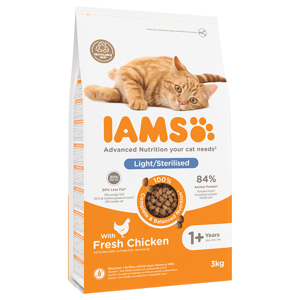 2,7 kg / 3 kg IAMS zum Sonderpreis! - Advanced Nutrition Sterilised mit Huhn 3 kg von Iams