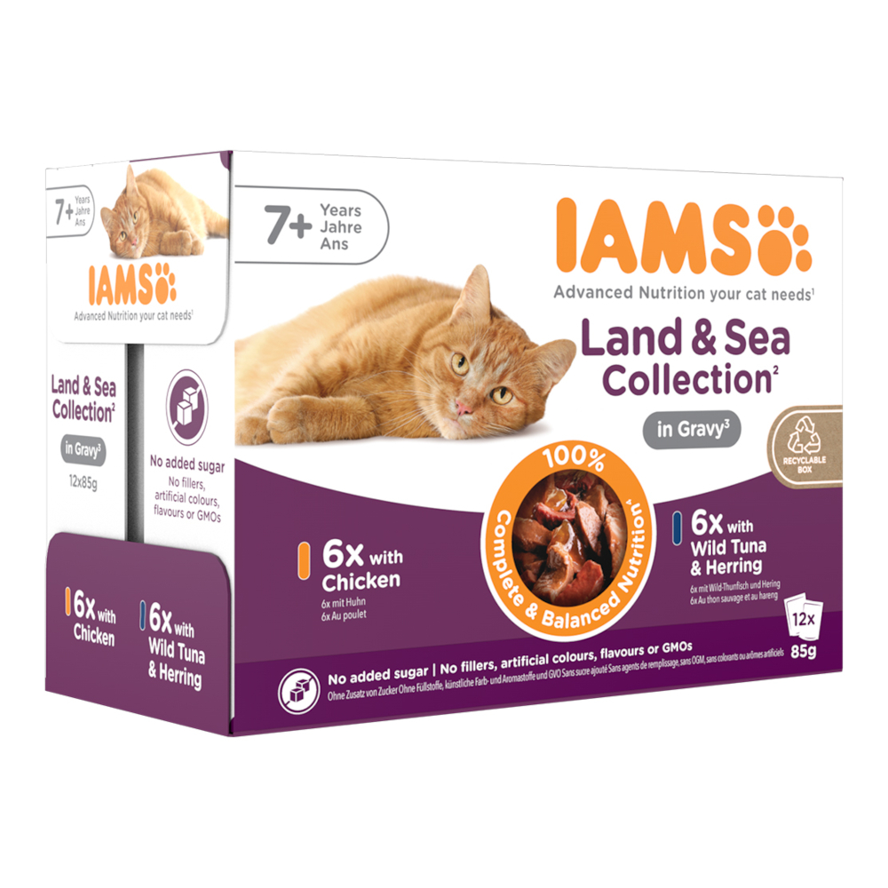 36 + 12 gratis! 48 x 85 g IAMS Advanced Nutrition - Senior 7+ Land & Sea Collection in Sauce Mixpaket 1 (2 Sorten) 36 + 12 gratis! 48 x 85 g IAMS Advanced Nutrition - Senior 7+ Land & Sea Collection in Sauce Mixpaket 1 (2 Sorten) von Iams