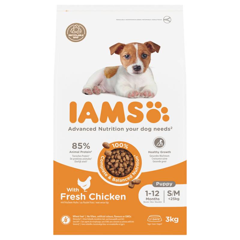 IAMS Advanced Nutrition Puppy Small / Medium Breed mit Huhn - Sparpaket: 2 x 3 kg von Iams