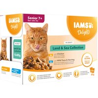 IAMS Delights Senior Land & Sea Collection in Sauce - 12 x 85 g von Iams