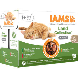 Iams Delights Adult Landkollektion in Sauce Nassfutter Katze (12x85 g) 12 x 85 g von Iams