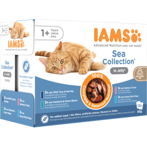 Iams Delights Adult Meereskollektion in Jelly Nassfutter Katze (12x85 g) 12 x 85 g von Iams