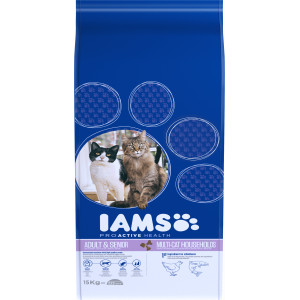 Iams Multi-Cat Huhn mit Lachs Katzenfutter 15 kg von Iams