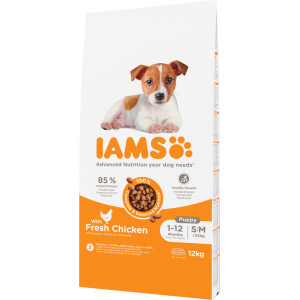 Iams for Vitality Puppy Small & Medium mit Huhn Hundefutter 12 kg von Iams