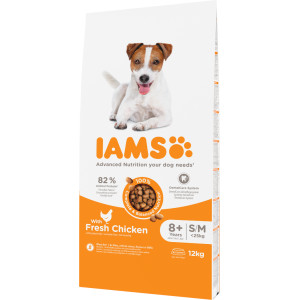 Iams for Vitality Senior Small & Medium mit Huhn Hundefutter 12 kg von Iams