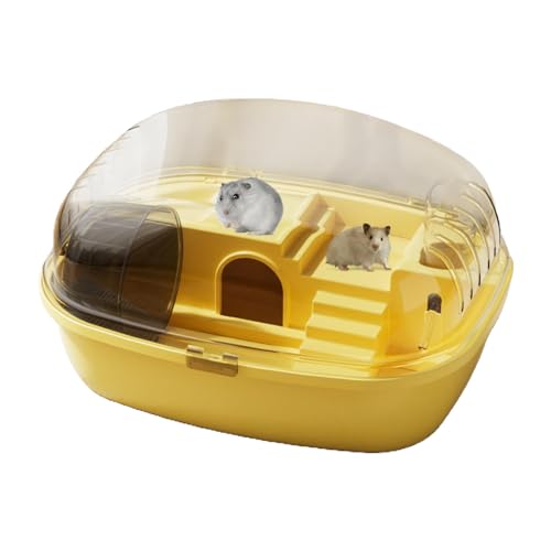Ibuloule Hamsterkäfige und Lebensräume, Syrischer Hamsterkäfig - Transparenter Hauskäfig, Spaß und interaktiver Lebensraum | Rennmauskäfig mit 13,98 x 10,83 x 7,87 Zoll, inklusive Laufrad für von Ibuloule