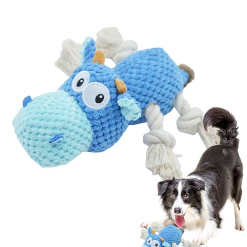Ibuloule Kuh-Hundespielzeug, Kauspielzeug für Hunde | Quietschendes Kuh-Hundespielzeug,Bissfeste, interaktive Hundepuppe, Haustierzubehör zum Zahnen, Hundespielzeug, um sie zu beschäftigen von Ibuloule