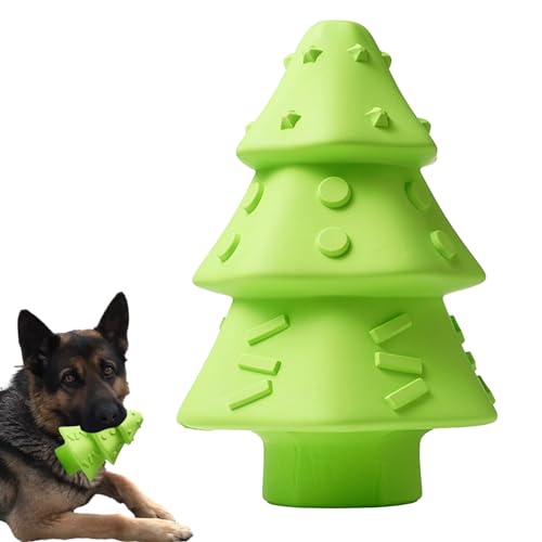 Ibuloule Weihnachts-Kauspielzeug für Hunde - Weihnachtsbaum-Kauspielzeug für Hunde,Interaktives Hundespielzeug, quietschendes Kauspielzeug für Hunde, für Welpen, mittelgroße Katzen und Hunde von Ibuloule