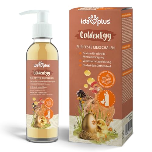 Ida Plus - GoldenEgg 200 ml - vermindert Brucheier & Federfressen - unterstützt Federwachstum & Federkleid - Wichtige Mineralien & Vitamine für Hühner - Beste Eierqualität bei Ihrer Hühnerhaltung von Ida Plus