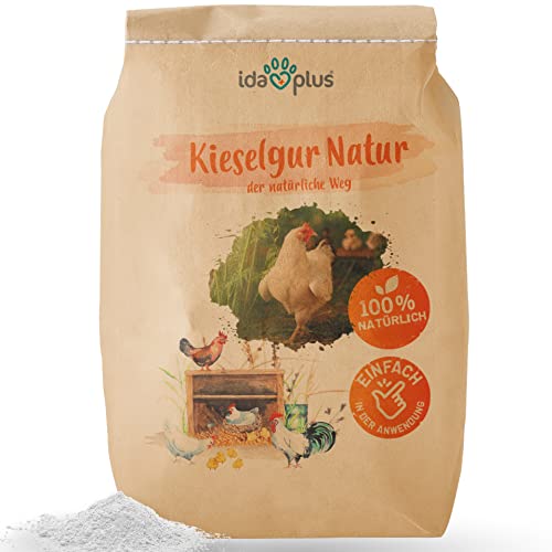 Ida Plus – Kieselgur Natur im Sack 12 & 20 Liter – Kieselerde als Pulver – das Produkt für ihren Hühnerstall & Garten – gut für Hühner, Wachteln & anderes Geflügel von Ida Plus