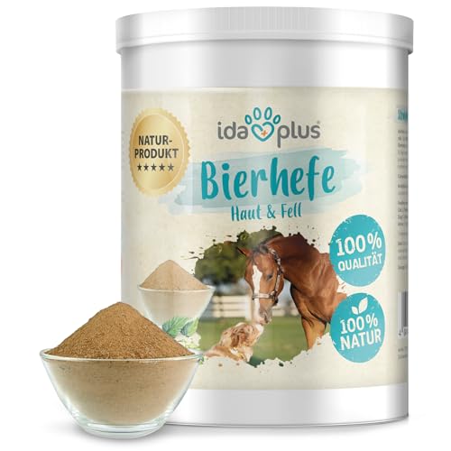 Ida Plus - Reines Bierhefe-Pulver - 500g - 100% Naturprodukt für Hunde, Katzen & Pferde - Futterergänzung für glänzendes Fell & kräftige Haut - reich an B-Vitaminen, Mineralien & Spurenelemente von Ida Plus